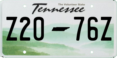 TN license plate Z2076Z