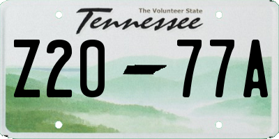 TN license plate Z2077A