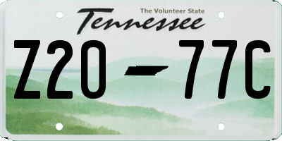 TN license plate Z2077C