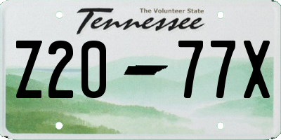 TN license plate Z2077X