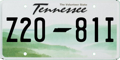 TN license plate Z2081I