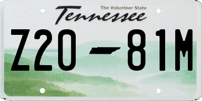 TN license plate Z2081M