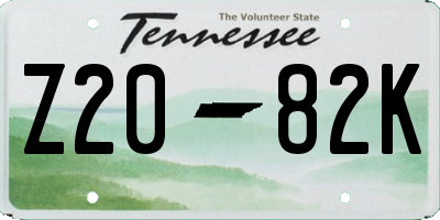 TN license plate Z2082K