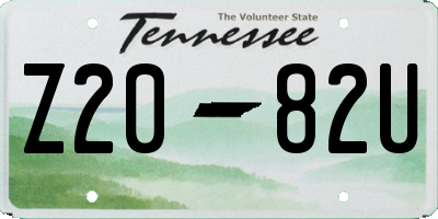 TN license plate Z2082U