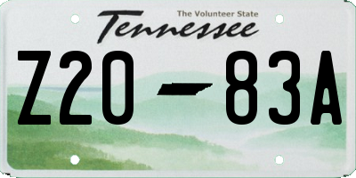 TN license plate Z2083A