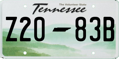 TN license plate Z2083B