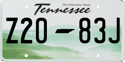 TN license plate Z2083J