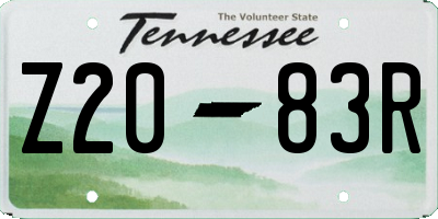 TN license plate Z2083R