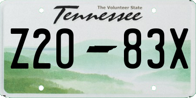 TN license plate Z2083X
