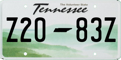 TN license plate Z2083Z
