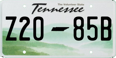 TN license plate Z2085B