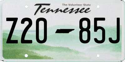 TN license plate Z2085J