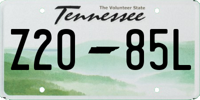 TN license plate Z2085L