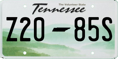 TN license plate Z2085S