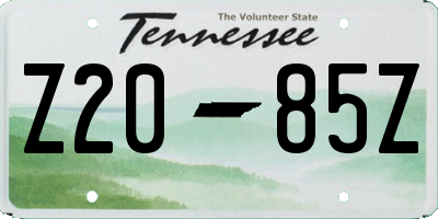 TN license plate Z2085Z