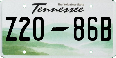 TN license plate Z2086B