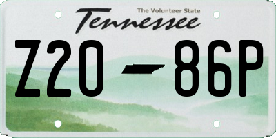 TN license plate Z2086P