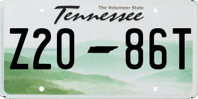 TN license plate Z2086T