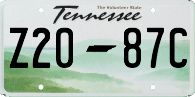 TN license plate Z2087C