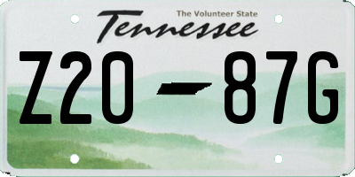 TN license plate Z2087G