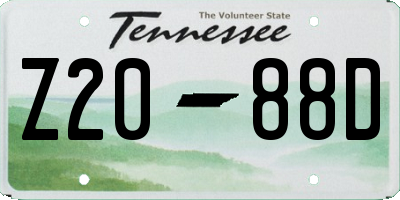 TN license plate Z2088D