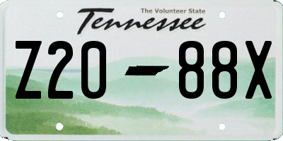 TN license plate Z2088X