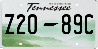 TN license plate Z2089C