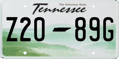 TN license plate Z2089G