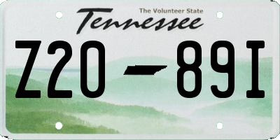 TN license plate Z2089I