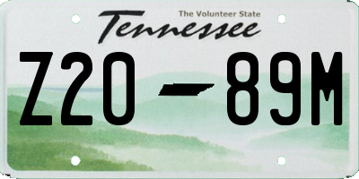 TN license plate Z2089M