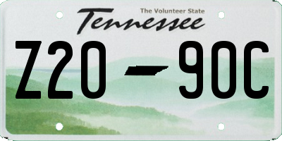 TN license plate Z2090C
