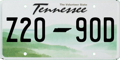 TN license plate Z2090D
