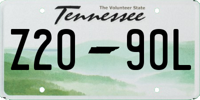 TN license plate Z2090L
