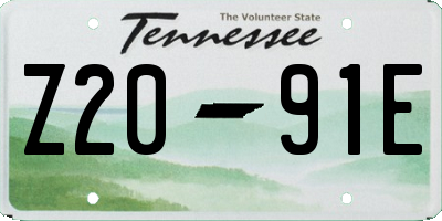 TN license plate Z2091E