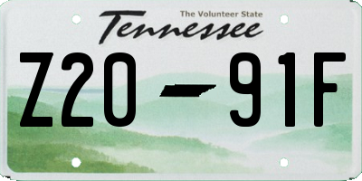 TN license plate Z2091F
