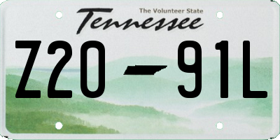 TN license plate Z2091L