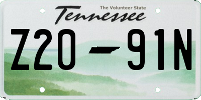 TN license plate Z2091N