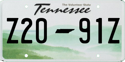TN license plate Z2091Z