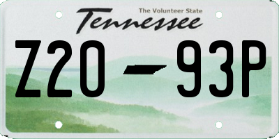 TN license plate Z2093P