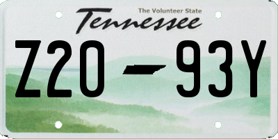 TN license plate Z2093Y