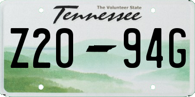 TN license plate Z2094G