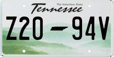 TN license plate Z2094V