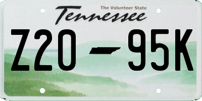 TN license plate Z2095K