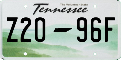 TN license plate Z2096F