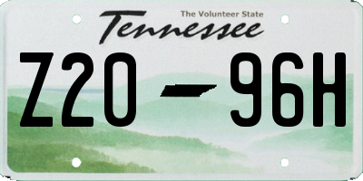 TN license plate Z2096H