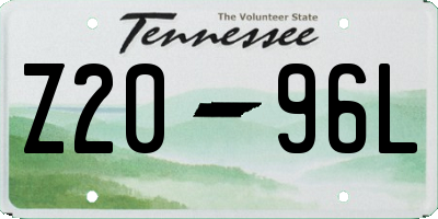TN license plate Z2096L