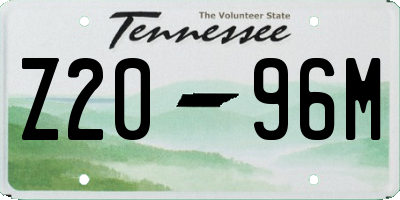 TN license plate Z2096M