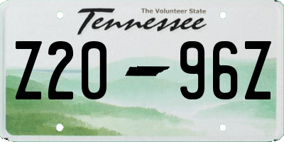 TN license plate Z2096Z