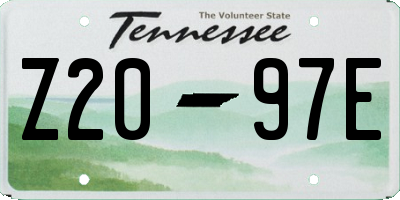 TN license plate Z2097E