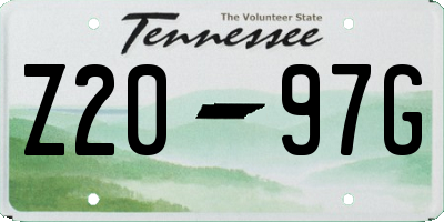 TN license plate Z2097G